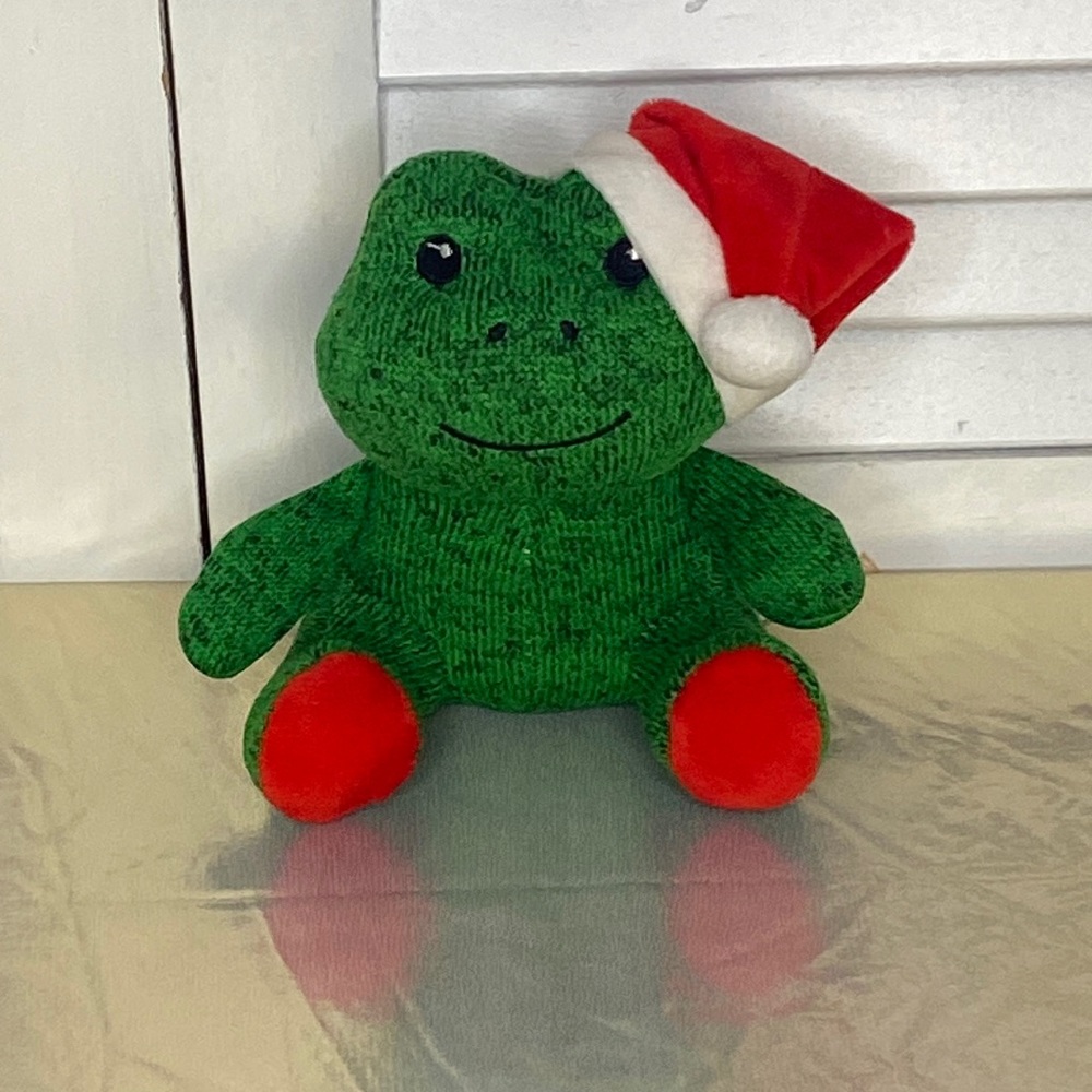 Christmas Frog in Santa Hat Animal Adventures Plush